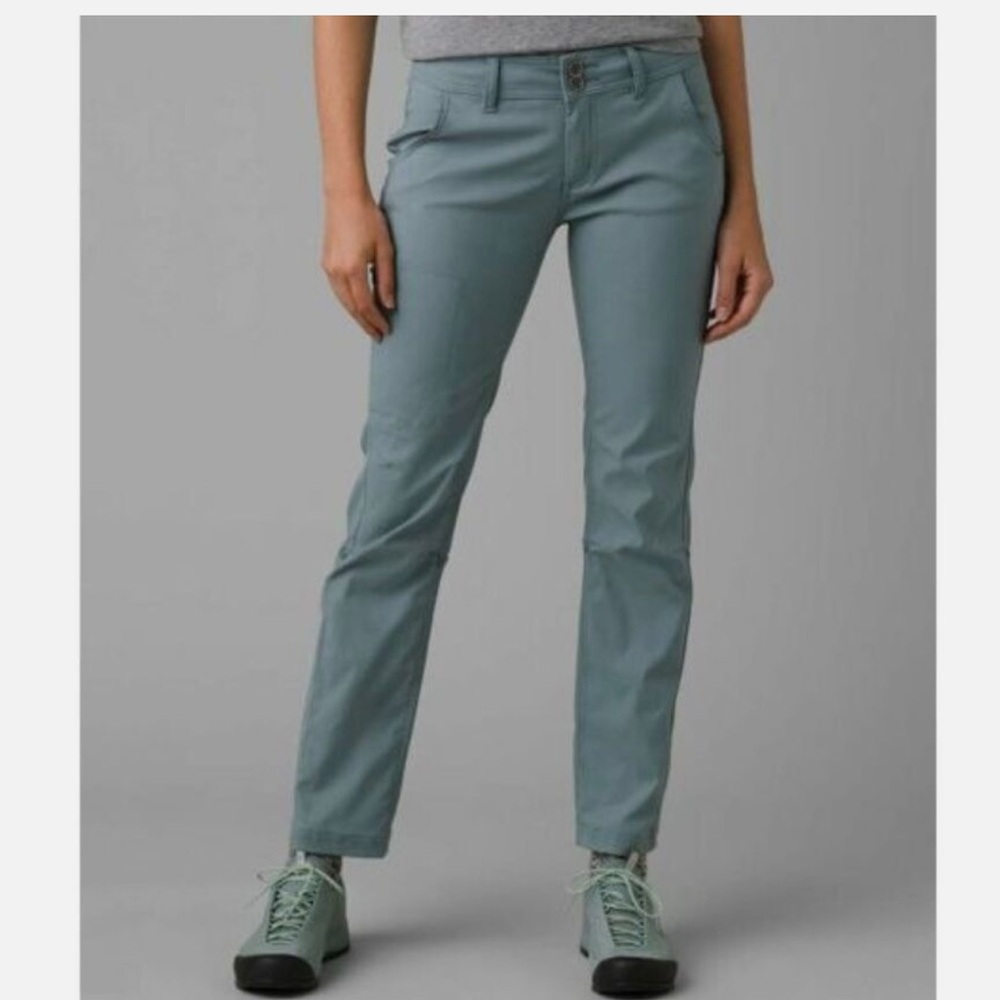 Prana Halle Straight Leg Hiking Pants Smoke Blue 10 Roll Up